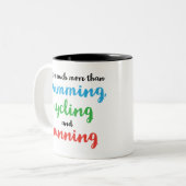 Cooles und originelles Triathlon Design für Triath Zweifarbige Tasse (Vorderseite Links)