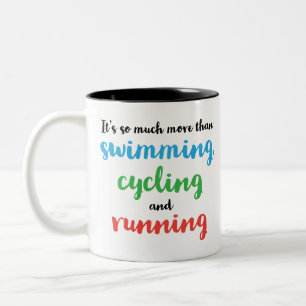 Cooles und originelles Triathlon Design für Triath Zweifarbige Tasse