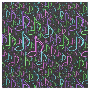 Cooles und Spaß-helles NeonMusiknote-Muster Stoff