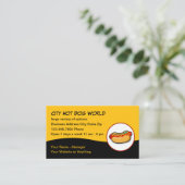 Cooles und trendiges Hotdog Themenrestaurant Visitenkarte (Stehend Vorderseite)