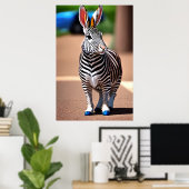 Cooles und zauberhaftes Hybridkaninchen Zebra | Ar Poster (Heimbüro)