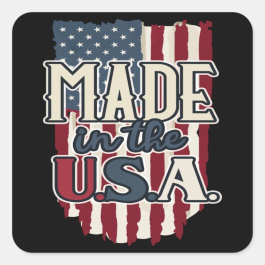 Cooles US-Flaggendesign made in USA Quadratischer Aufkleber (Vorderseite)