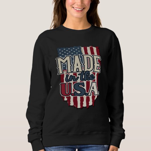 Cooles US-Flaggendesign made in USA Sweatshirt (Vorderseite)