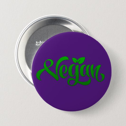 cooles veganes Tastendesign Button (Vorne & Hinten)
