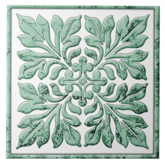 Cooles verblaßtes Grün der alten englischen Fliese (Vorderseite)