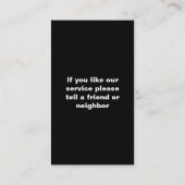 Cooles Verkehrskonzept Visitenkarte (Rückseite)