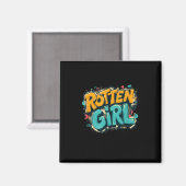 Cooles verwesendes Mädchen im Graffiti-Stil Magnet (Vorderseite/Rückseite)