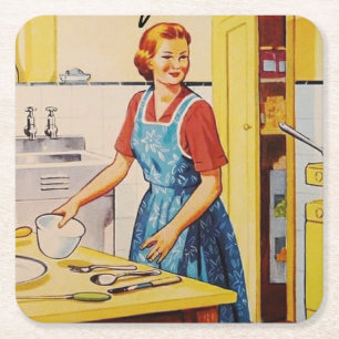 Cooles Vintage-Bild l Einzigartiges Retro Rechteckiger Pappuntersetzer