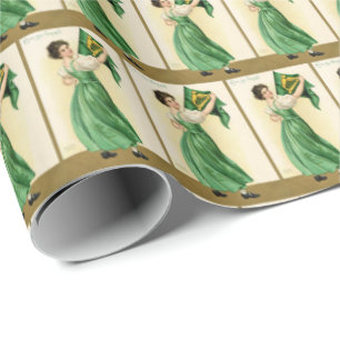 Cooles Vintage Irland Fliesenmuster St. Patrick's Geschenkpapier
