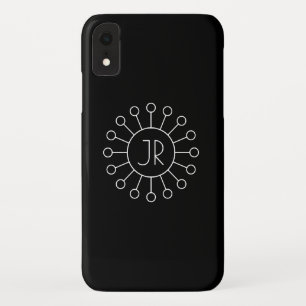 Cooles Vintage-Logo-Stil-Monogramm Schwarz & Wei Case-Mate iPhone Hülle