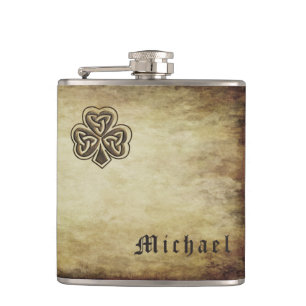 Cooles Vintage-Trendy-Grundge-Irland-Kleeblatt Flachmann