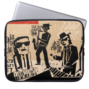 cooles Vintage von Jazzband Poster mit Trompete-Sp Laptopschutzhülle