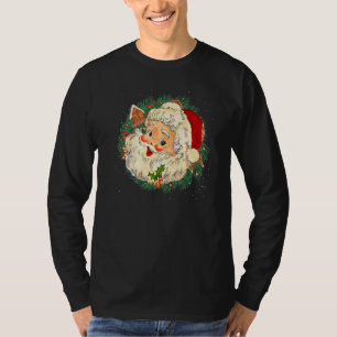 Cooles Vintage-Weihnachtsmann-Gesicht Xmas-Geschen T-Shirt