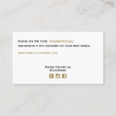 Cooles Vintages Dankeschön an Ihren Kunden Visitenkarte (Rückseite)