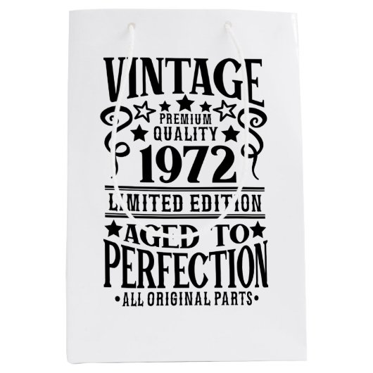 Cooles Vintages Geburtsjahr 1972 Mittlere Geschenktüte (Vorderseite)