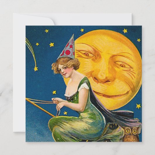 cooles Vintages Halloween-Party Einladung (Vorderseite)