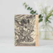 Cooles Vintages japanisches Dämon samurai Kampf Ta Postkarte (Stehend Vorderseite)