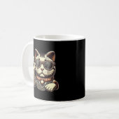 Cooles Vintages Maneki Neko Lucky Cat, Erfolgsgeld Kaffeetasse (Vorderseite Links)
