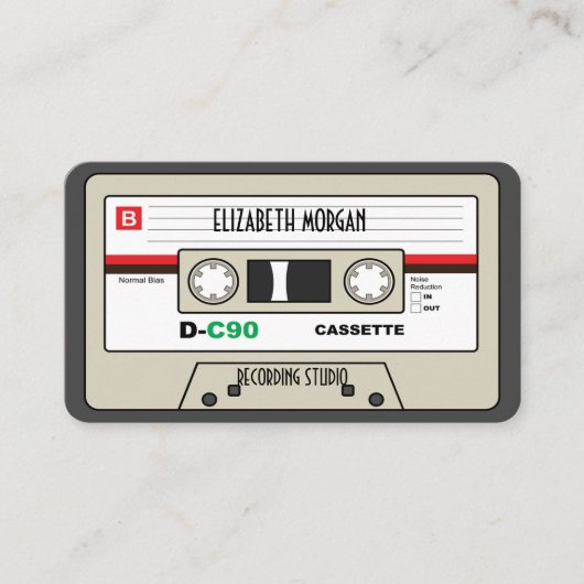 Cooles Vintages Musikkassettenband Visitenkarte (Vorderseite)