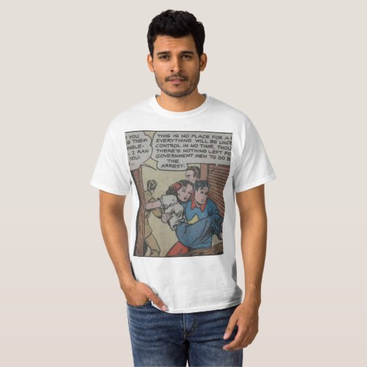 Cooles Vintages Superheld-Comic T-Shirt (Vorne ganz)