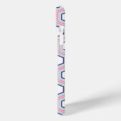 Cooles Wabenmuster und rosa Monogramm Case-Mate iPhone Hülle (Rückseite / Links)