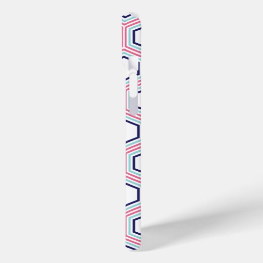 Cooles Wabenmuster und rosa Monogramm Case-Mate iPhone Hülle (Rückseite / Links)