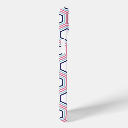 Cooles Wabenmuster und rosa Monogramm Case-Mate iPhone Hülle (Rückseite / Rechts)