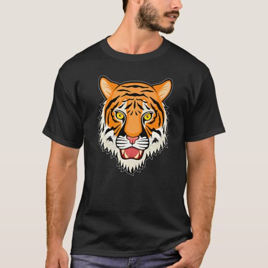 Cooles Wachsen Mund Bengalischer Tiger Outfit für  T-Shirt (Vorderseite)