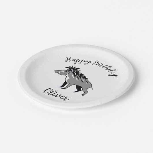 Cooles WARTY PIG - Warthog - Wildtiere - Pappteller (Schrägansicht)