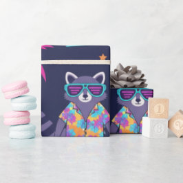 Cooles Waschbären-Hawaihemd Geschenk Geschenkpapier