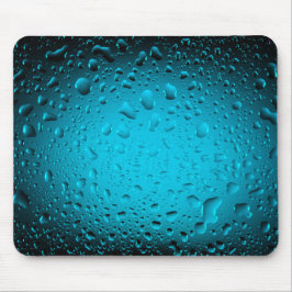 Cooles Wasser tropft blaues Mauspad