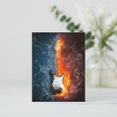 Cooles Wasser und Feuergitterdesign Postkarte (Stehend Vorderseite)