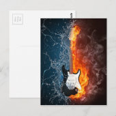 Cooles Wasser und Feuergitterdesign Postkarte (Vorne/Hinten)
