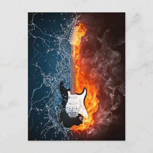 Cooles Wasser und Feuergitterdesign Postkarte (Vorderseite)