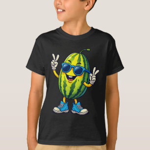 Cooles Wassermelon Cartoon Sommerspass Friedenszei T-Shirt