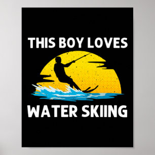 Cooles Wasserskilaufen für Jungen Mädchen Skisport Poster