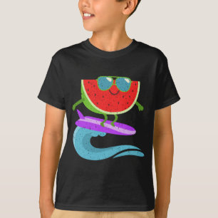 Cooles Watermelon Surfboard Funny Summer Frucht Vi T-Shirt