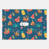 Cooles Weihnachten | Moderner tropischer Santa Mar Geschenkpapier Set (Vorderseite 3)