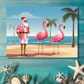 Cooles Weihnachten Santa and Flamingos Beach Weihn