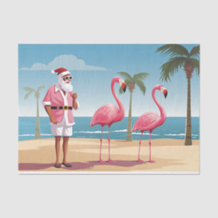 Cooles Weihnachten Santa and Flamingos Beach Weihn Seidenpapier