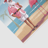 Cooles Weihnachten Santa and Flamingos Beach Weihn Seidenpapier (Ausschnitt)