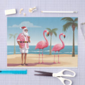 Cooles Weihnachten Santa and Flamingos Beach Weihn Seidenpapier (Handwerk)
