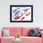 Cooles Weihnachten Snowman Wrapped Canvas Leinwanddruck (Insitu (Wohnzimmer))