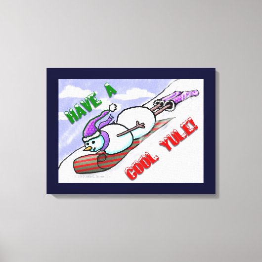 Cooles Weihnachten Snowman Wrapped Canvas Leinwanddruck (Vorderseite)