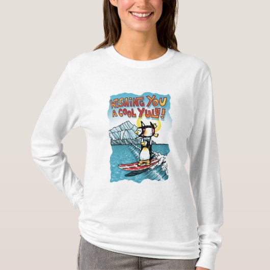 Cooles Weihnachten Tandem Surfen Hawaiianische Pin T-Shirt (Vorderseite)