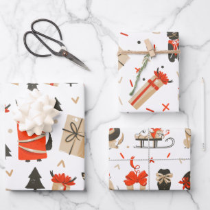 Cooles Weihnachten Weihnachten im Stil der Mitte Geschenkpapier Set
