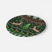 Cooles Weihnachts-Sweater-Muster Pappteller (Schrägansicht)