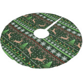 Cooles Weihnachts-Sweater-Muster Polyester Weihnachtsbaumdecke (Schrägansicht)