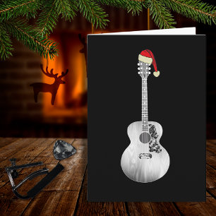 Cooles Weihnachtsfest Akustische Gitarre schwarz u Karte