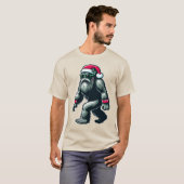 Cooles Weihnachtsfest mit Weihnachtsmannmütze und  T-Shirt (Vorne ganz)